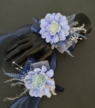 Load image into Gallery viewer, Soft blue everlasting flowers corsage &amp; buttonhole AB2095 - School formal, prom, graduation
