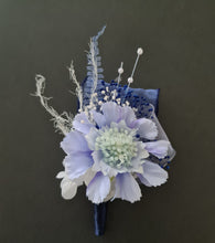Load image into Gallery viewer, Soft blue everlasting flowers corsage &amp; buttonhole AB2095 - School formal, prom, graduation
