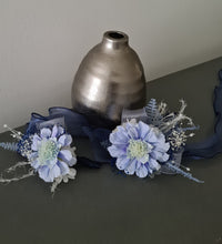Load image into Gallery viewer, Soft blue everlasting flowers corsage &amp; buttonhole AB2095 - School formal, prom, graduation
