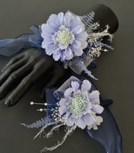 Load image into Gallery viewer, Soft blue everlasting flowers corsage &amp; buttonhole AB2095 - School formal, prom, graduation
