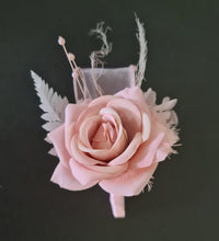 Load image into Gallery viewer, Blush pink everlasting flowers corsage &amp; buttonhole AB2096 - School formal, prom, graduation
