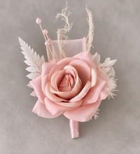 Load image into Gallery viewer, Blush pink everlasting flowers corsage &amp; buttonhole AB2096 - School formal, prom, graduation
