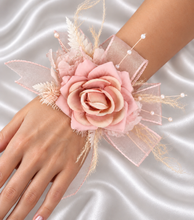 Load image into Gallery viewer, Blush pink everlasting flowers corsage &amp; buttonhole AB2096 - School formal, prom, graduation

