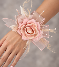 Load image into Gallery viewer, Blush pink everlasting flowers corsage &amp; buttonhole AB2096 - School formal, prom, graduation
