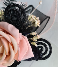 Load image into Gallery viewer, Blush &amp; black glitter everlasting flowers corsage &amp; buttonhole AB2097 - School formal, prom, graduation
