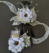 Load image into Gallery viewer, Blue &amp; sage everlasting flowers corsage &amp; buttonhole AB2098 - School formal, prom, graduation
