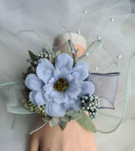 Load image into Gallery viewer, Blue &amp; sage everlasting flowers corsage &amp; buttonhole AB2098 - School formal, prom, graduation
