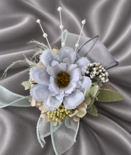 Load image into Gallery viewer, Blue &amp; sage everlasting flowers corsage &amp; buttonhole AB2098 - School formal, prom, graduation
