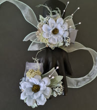 Load image into Gallery viewer, Blue &amp; sage everlasting flowers corsage &amp; buttonhole AB2098 - School formal, prom, graduation

