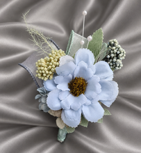 Load image into Gallery viewer, Blue &amp; sage everlasting flowers corsage &amp; buttonhole AB2098 - School formal, prom, graduation
