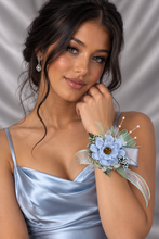 Load image into Gallery viewer, Blue &amp; sage everlasting flowers corsage &amp; buttonhole AB2098 - School formal, prom, graduation
