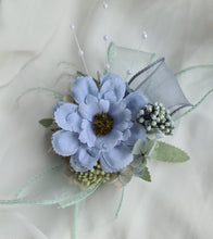 Load image into Gallery viewer, Blue &amp; sage everlasting flowers corsage &amp; buttonhole AB2098 - School formal, prom, graduation
