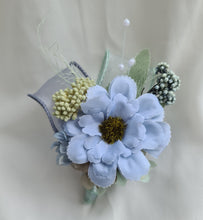 Load image into Gallery viewer, Blue &amp; sage everlasting flowers corsage &amp; buttonhole AB2098 - School formal, prom, graduation
