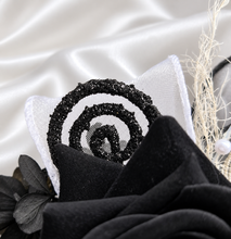 Load image into Gallery viewer, Black glitter everlasting flowers corsage &amp; buttonhole AB2099 - School formal, prom, graduation

