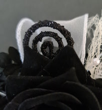 Load image into Gallery viewer, Black glitter everlasting flowers corsage &amp; buttonhole AB2099 - School formal, prom, graduation
