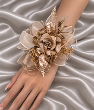Load image into Gallery viewer, Antique gold everlasting flowers corsage &amp; buttonhole AB2102 - School formal, prom, graduation
