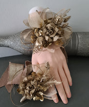 Load image into Gallery viewer, Antique gold everlasting flowers corsage &amp; buttonhole AB2102 - School formal, prom, graduation
