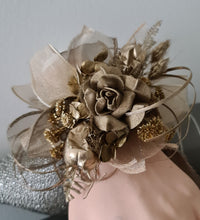 Load image into Gallery viewer, Antique gold everlasting flowers corsage &amp; buttonhole AB2102 - School formal, prom, graduation

