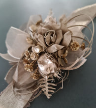 Load image into Gallery viewer, Antique gold everlasting flowers corsage &amp; buttonhole AB2102 - School formal, prom, graduation
