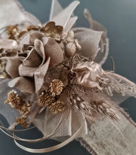 Load image into Gallery viewer, Antique gold everlasting flowers corsage &amp; buttonhole AB2102 - School formal, prom, graduation
