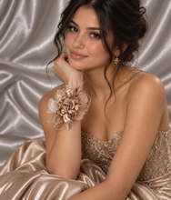 Load image into Gallery viewer, Antique gold everlasting flowers corsage &amp; buttonhole AB2102 - School formal, prom, graduation
