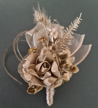 Load image into Gallery viewer, Antique gold everlasting flowers corsage &amp; buttonhole AB2102 - School formal, prom, graduation
