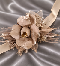 Load image into Gallery viewer, Champagne gold everlasting flowers corsage &amp; buttonhole AB2103 - School formal, prom, graduation
