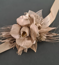 Load image into Gallery viewer, Champagne gold everlasting flowers corsage &amp; buttonhole AB2103 - School formal, prom, graduation

