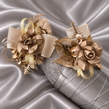 Load image into Gallery viewer, Antique and Champagne gold everlasting flowers corsage &amp; buttonhole AB2104 - School formal, prom, graduation
