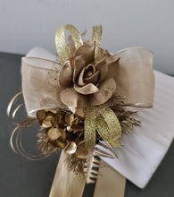 Load image into Gallery viewer, Antique and Champagne gold everlasting flowers corsage &amp; buttonhole AB2104 - School formal, prom, graduation
