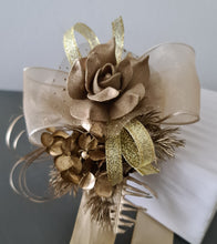 Load image into Gallery viewer, Antique and Champagne gold everlasting flowers corsage &amp; buttonhole AB2104 - School formal, prom, graduation

