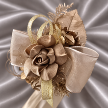 Load image into Gallery viewer, Antique and Champagne gold everlasting flowers corsage &amp; buttonhole AB2104 - School formal, prom, graduation
