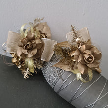 Load image into Gallery viewer, Antique and Champagne gold everlasting flowers corsage &amp; buttonhole AB2104 - School formal, prom, graduation
