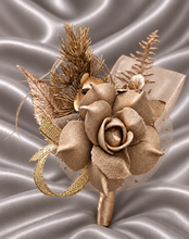 Load image into Gallery viewer, Antique and Champagne gold everlasting flowers corsage &amp; buttonhole AB2104 - School formal, prom, graduation
