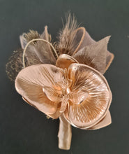 Load image into Gallery viewer, Bright orchid and champagne gold everlasting flowers corsage &amp; buttonhole AB2105 - School formal, prom, graduation
