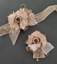 Load image into Gallery viewer, Champagne gold everlasting flowers corsage &amp; buttonhole AB2106 - School formal, prom, graduation
