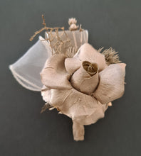 Load image into Gallery viewer, Champagne gold everlasting flowers corsage &amp; buttonhole AB2106 - School formal, prom, graduation
