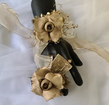 Load image into Gallery viewer, Champagne gold everlasting flowers corsage &amp; buttonhole AB2106 - School formal, prom, graduation
