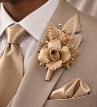 Load image into Gallery viewer, Champagne gold everlasting flowers corsage &amp; buttonhole AB2106 - School formal, prom, graduation
