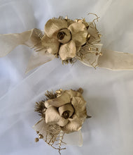 Load image into Gallery viewer, Champagne gold everlasting flowers corsage &amp; buttonhole AB2106 - School formal, prom, graduation
