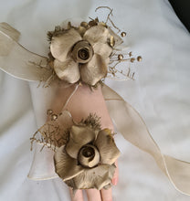 Load image into Gallery viewer, Champagne gold everlasting flowers corsage &amp; buttonhole AB2106 - School formal, prom, graduation
