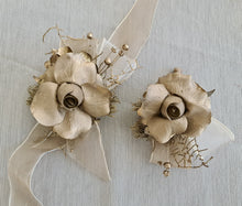 Load image into Gallery viewer, Champagne gold everlasting flowers corsage &amp; buttonhole AB2106 - School formal, prom, graduation
