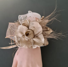 Load image into Gallery viewer, Champagne gold everlasting flowers snap lock corsage &amp; buttonhole AB2107 - School formal, prom, graduation
