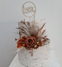 Load image into Gallery viewer, AB2112 - Rustic everlasting flowers cake topper terracotta - engagement, wedding, birthday, event
