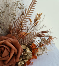 Load image into Gallery viewer, AB2112 - Rustic everlasting flowers cake topper terracotta - engagement, wedding, birthday, event
