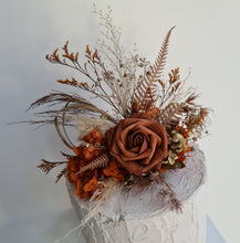 Load image into Gallery viewer, AB2112 - Rustic everlasting flowers cake topper terracotta - engagement, wedding, birthday, event
