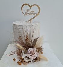 Load image into Gallery viewer, AB2113 Boho everlasting flowers cake topper creamy - engagement, wedding, birthday, event
