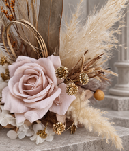 Load image into Gallery viewer, AB2113 Boho everlasting flowers cake topper creamy - engagement, wedding, birthday, event
