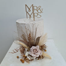 Load image into Gallery viewer, AB2113 Boho everlasting flowers cake topper creamy - engagement, wedding, birthday, event
