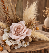 Load image into Gallery viewer, AB2113 Boho everlasting flowers cake topper creamy - engagement, wedding, birthday, event
